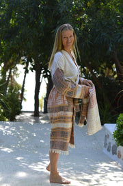 Kimono badjas IBAR - voor dames - lang model -  één maat (36 t/m 42)