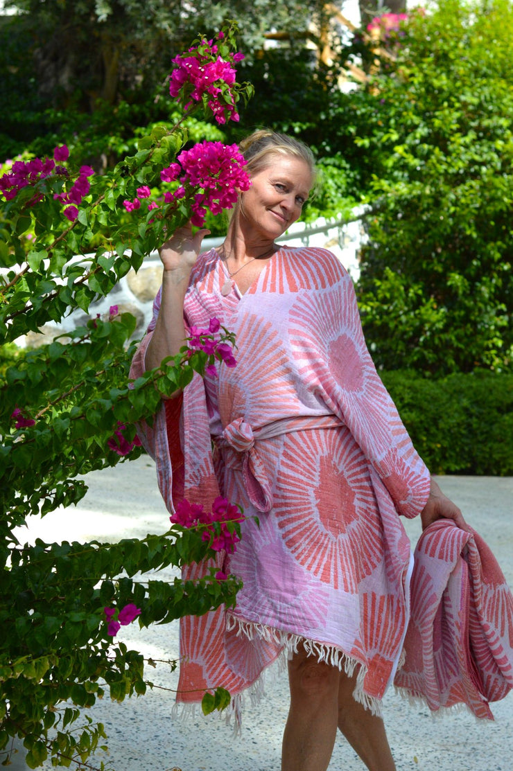 Boho Kimono Kleid ALYA für Frauen - Einheitsgröße (36 bis 44)