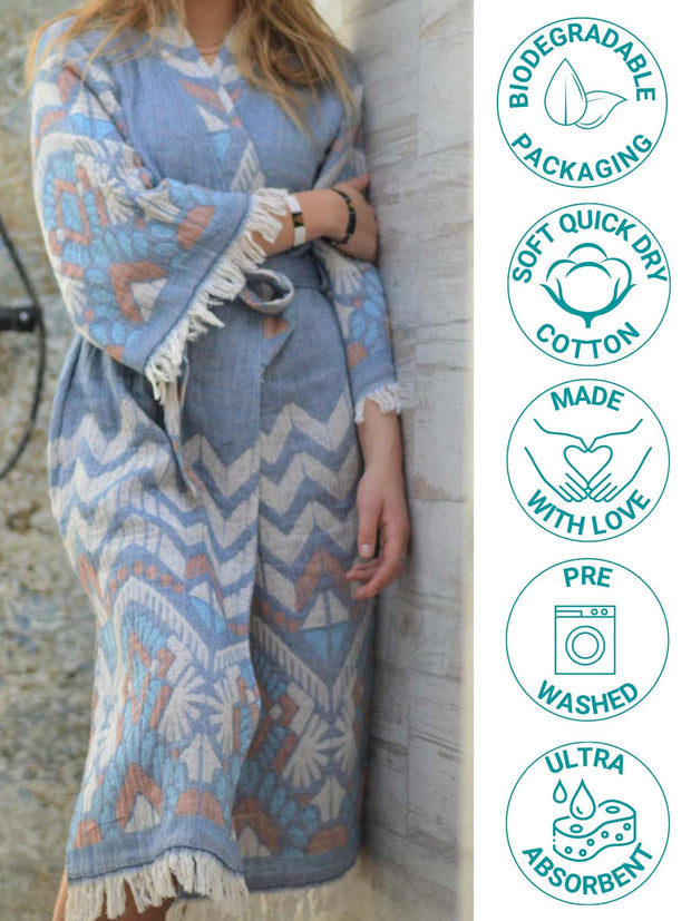 Boho Kimono badjas REZA voor dames - één maat (36 t/m 44) - ZusenZomer