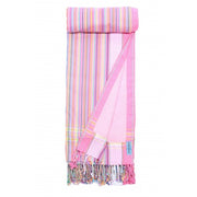 Kikoy Sweet Pink Stripes - hamamdoek met badstof - 90 x 160cm