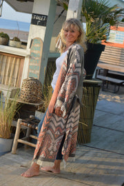 zusenzomer boho kimono dames grijs 