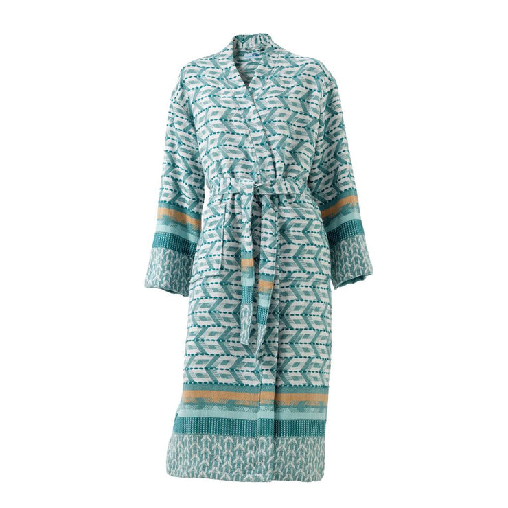 Kneden Wafel Product Dames badjas kimono badjas lang model - katoen en fairtrade – ZusenZomer